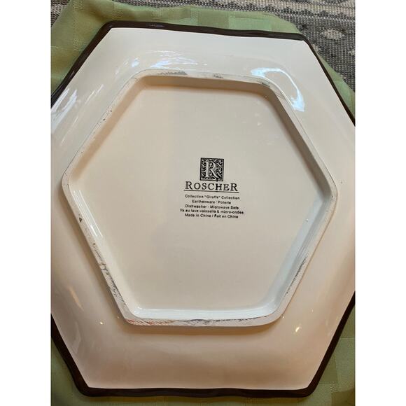 Roscher Giraffe Collection Octagon 9” Dinner Plate Dishwasher & Microwave Safe - Picture 6 of 13